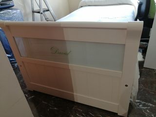Cabecero y piecero cama 90cm - beige/blanco