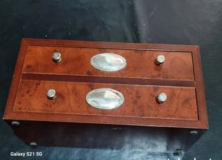 Joyero madera plata - 2 cajones