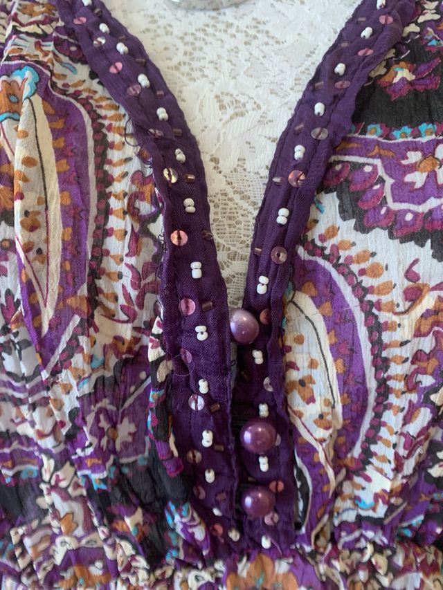 Vestido playa gasa multicolor