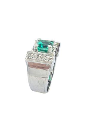 Anillo Esmeralda & Diamantes 18k