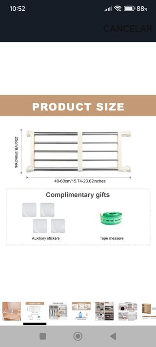 Estante para armario ajustable