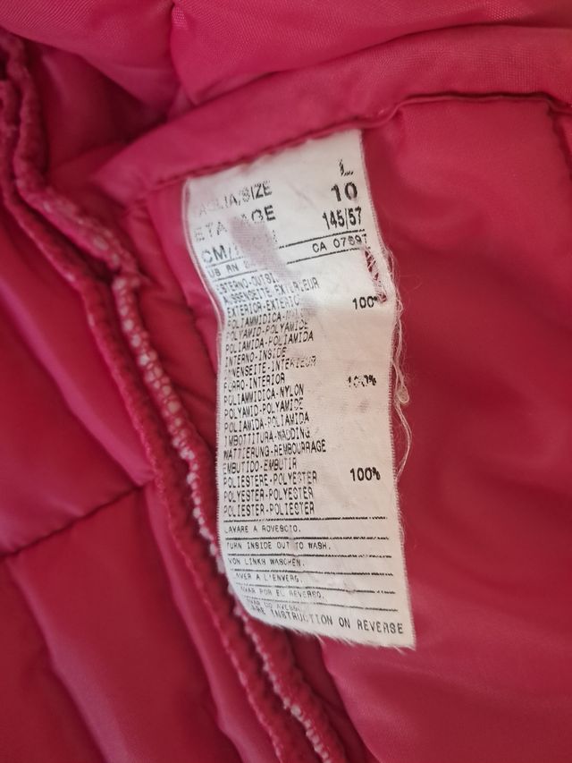 Chaleco acolchado rosa fucsia para niña