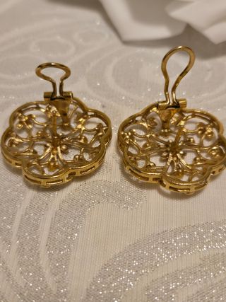 Pendientes clips. Vintage, dorados.