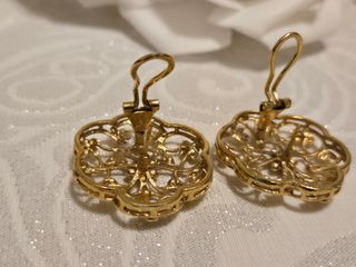 Pendientes clips. Vintage, dorados.