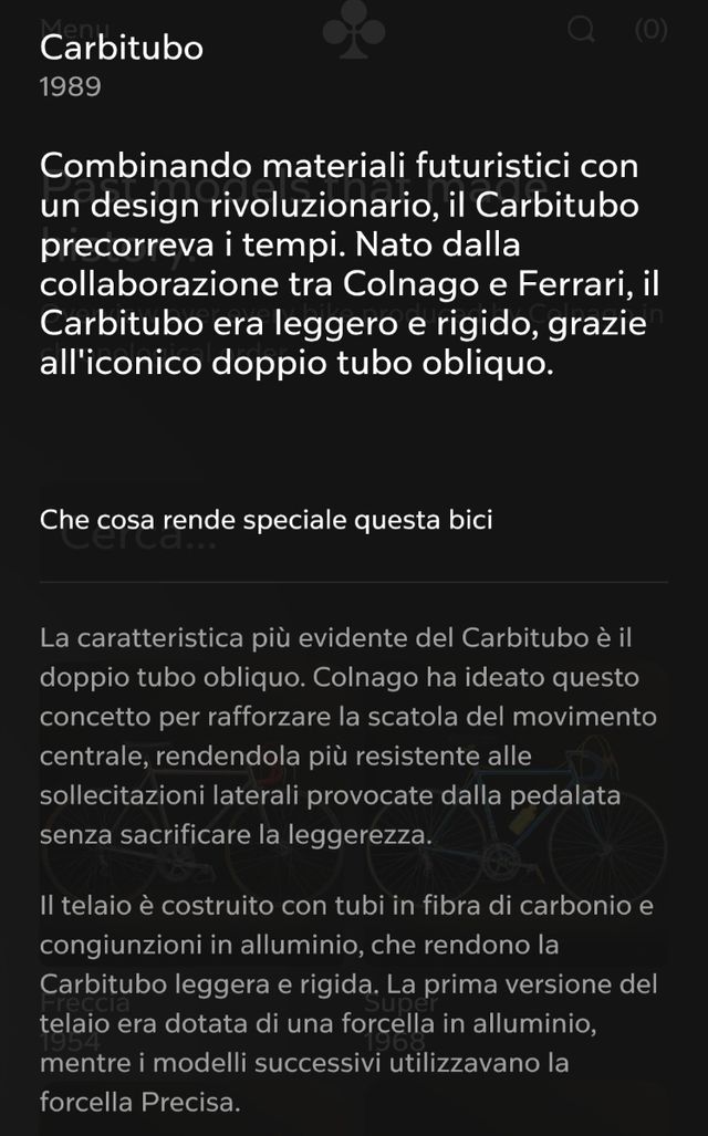 Colnago Carbitubo bici corsa vintage