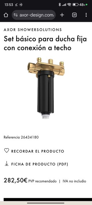 Axor Hansgrohe -  base ducha techo Ref 26434180