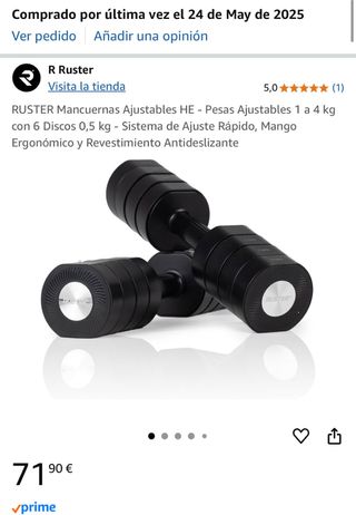Mancuernas Ajustables Ruster 1-4kg NUEVAS