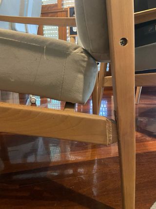 butaca años 60 - beige/madera Haya