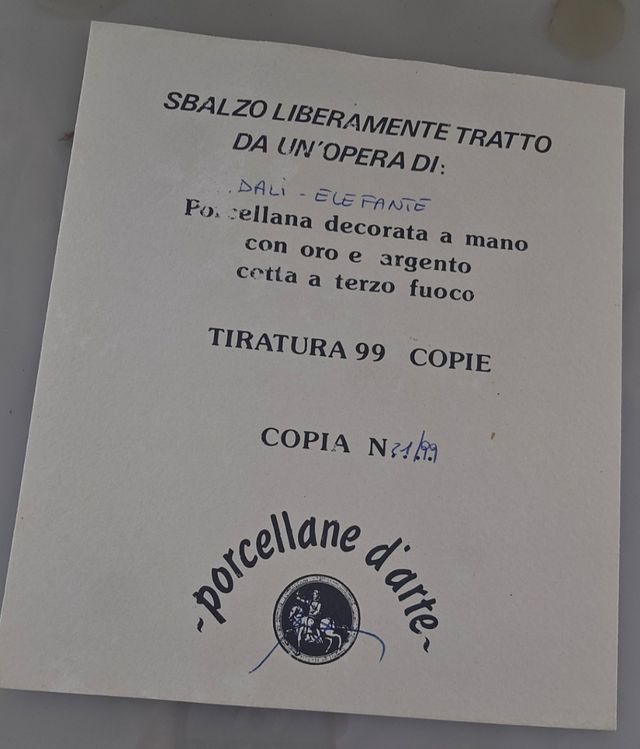 Elefante Salvador Dali - Sbalzo in Porcellana