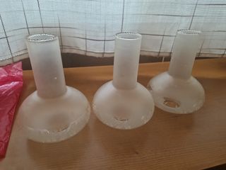 6 Focos vintage de cristal, 3 de un modelo y otros