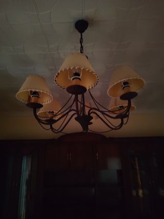 Lámpara salón 5 luces vintage