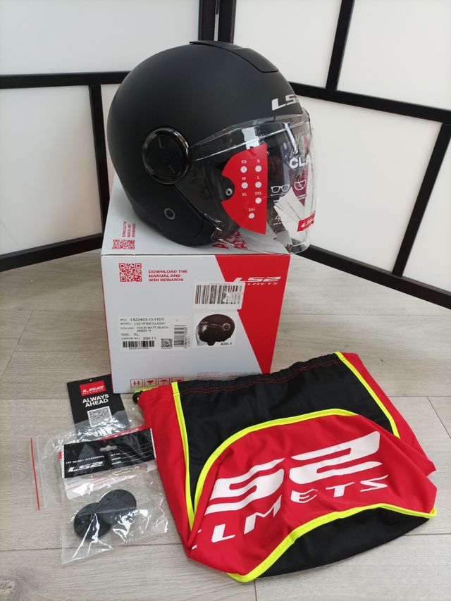 LS2, Casco Moto Jet CLASSY SOLID Matt Black, XL