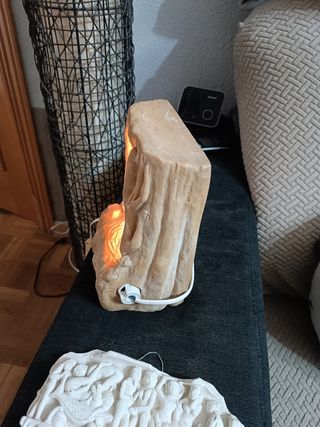 Lampara búho escayola - beige