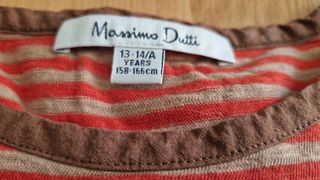 Camiseta Massimo Dutti rayas marrón-rojo T-13-14