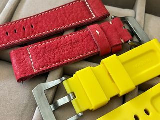 2 correas reloj caucho y piel 24mm