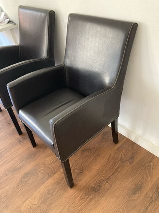 2 Sillones marrón - Piel Sintética