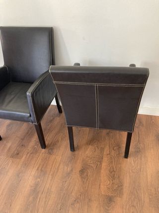 2 Sillones marrón - Piel Sintética