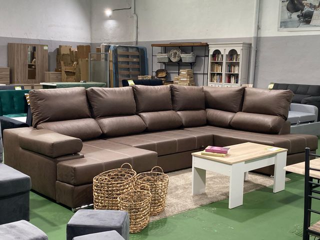 Sofá cama rinconera marrón - paga en casa!