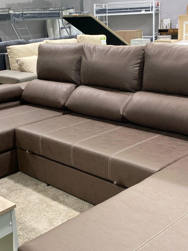 Sofá cama rinconera marrón - paga en casa!