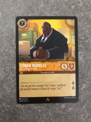 Cobra Bubbles nust a social worker- Disney Lorcana