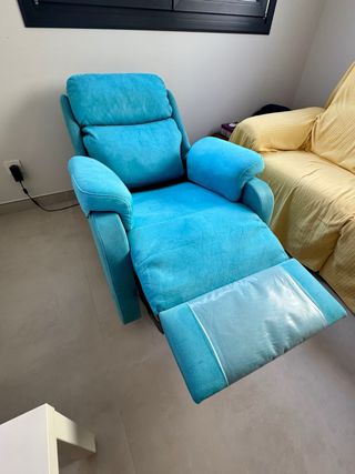 Sillón butaca relax turquesa reclinable