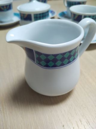 Juego café porcelana azul-blanco