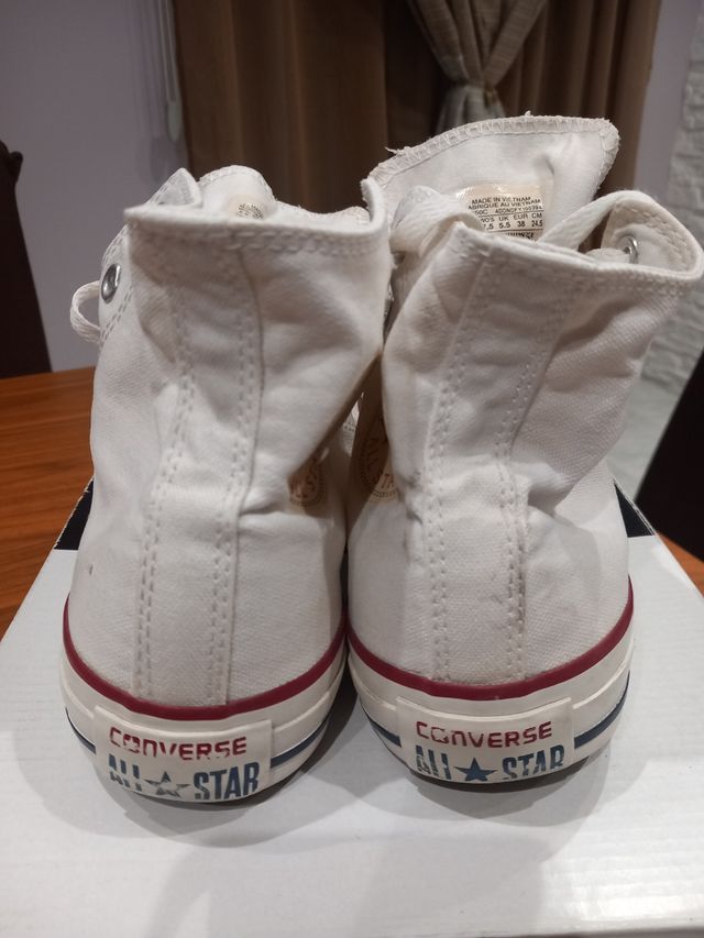 Converse All Star bianche alte in tessuto n. 38