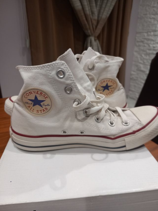 Converse All Star bianche alte in tessuto n. 38