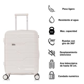 Juego 3 Maletas expandibles Polipropileno Blanco
