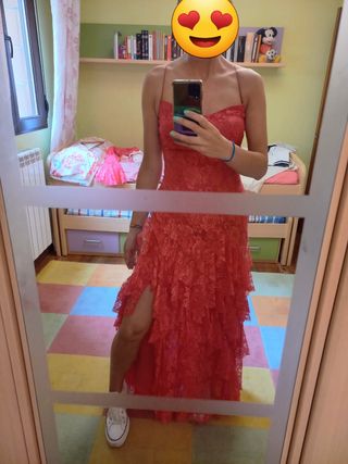 Vestido fiesta Pronovias rosa fucsia