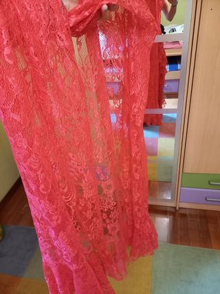 Vestido fiesta Pronovias rosa fucsia