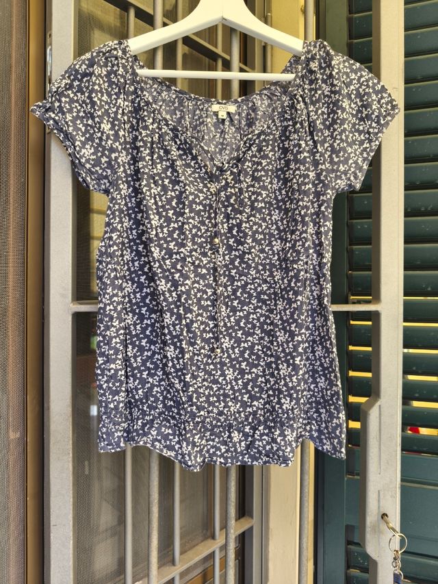 Blusa OVS fiori blu tg.M