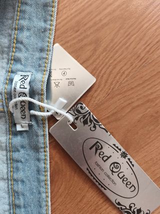 Falda vaquera L flores bordada