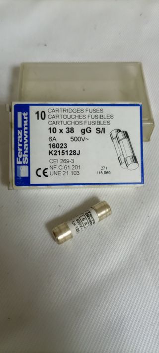 10 Fusibles Ferraz Shawmut 6A 10x38mm