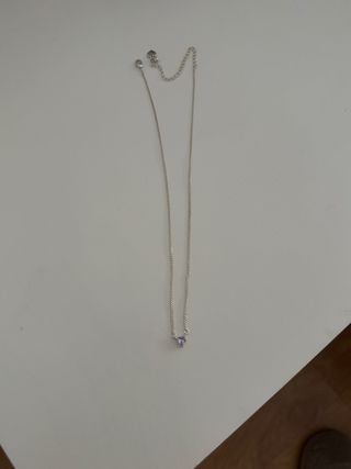 Collar corazón plata purpura
