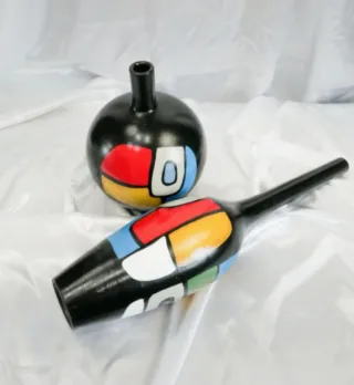 Coppia Vasi Design Modernariato-Stile Mondrian