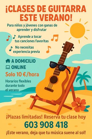 Clases de guitarra acústica y electrica