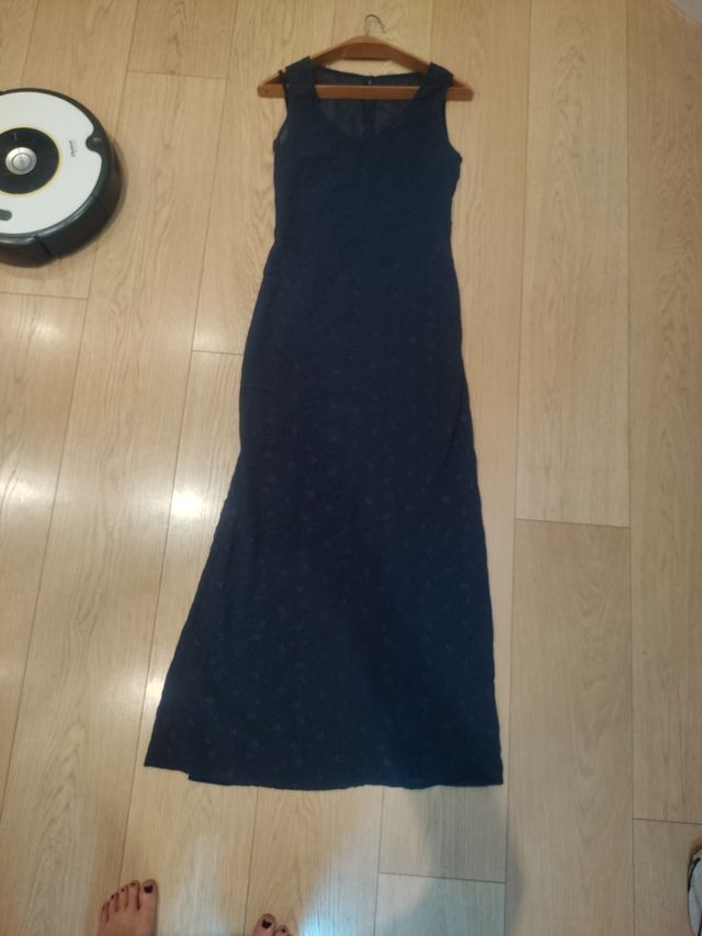 Vestido largo azul marino fiesta