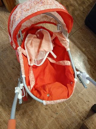 Carrito bebé juguete rosa niña