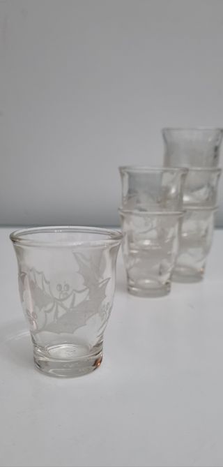 6 Bicchieri liquore Natale incisi