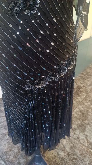 Vestido negro lentejuelas fiesta