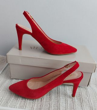 Zapatos piel ante rojos 36