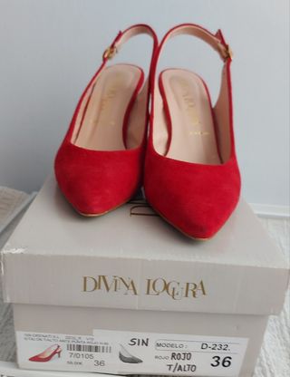 Zapatos piel ante rojos 36