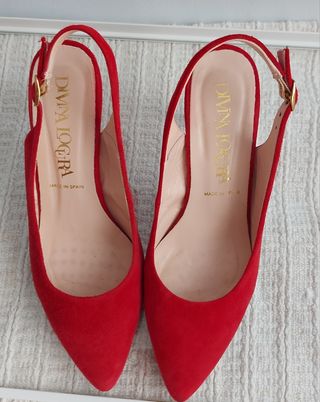 Zapatos piel ante rojos 36