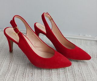 Zapatos piel ante rojos 36