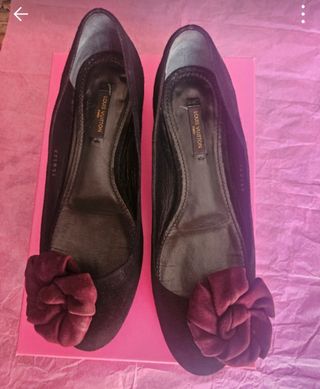 Ballerine Louis Vuitton velluto nero e fiore