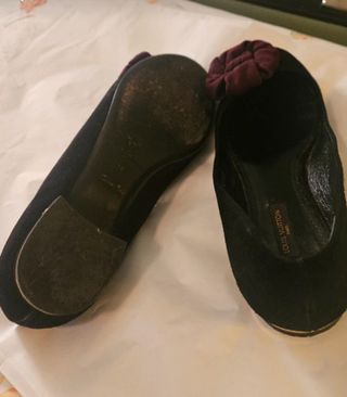 Ballerine Louis Vuitton velluto nero e fiore