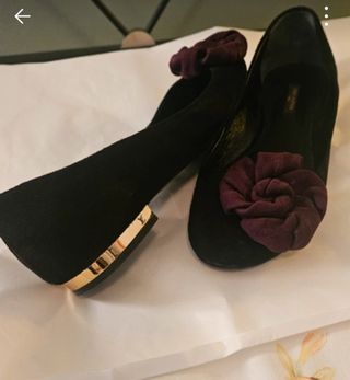 Ballerine Louis Vuitton velluto nero e fiore