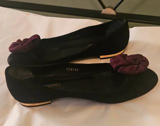 Ballerine Louis Vuitton velluto nero e fiore
