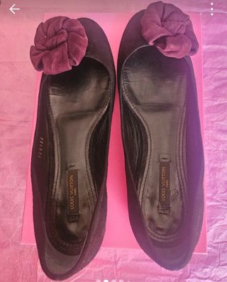 Ballerine Louis Vuitton velluto nero e fiore